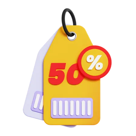 50 Percentage Discount  3D Icon