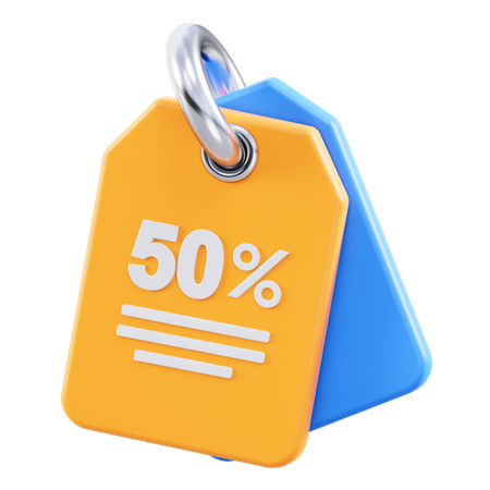 50 Percentage Discount  3D Icon