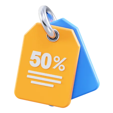 50 Percentage Discount  3D Icon