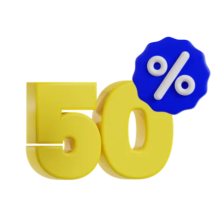 50 Percentage Discount  3D Icon