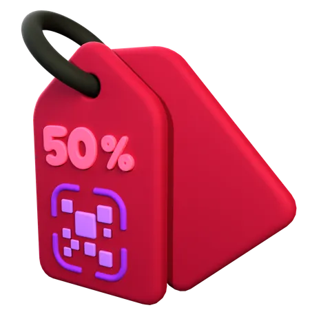 50 Percentage Discount  3D Icon