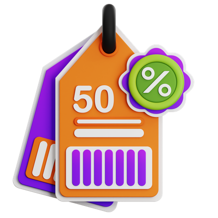 50 PERCENTAGE DISCOUNT  3D Icon