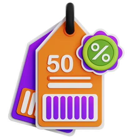 50 PERCENTAGE DISCOUNT  3D Icon