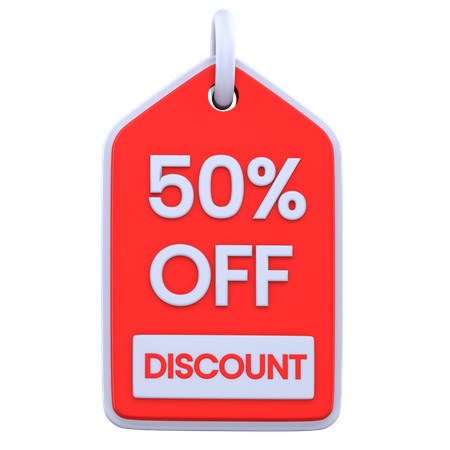 50 Percentage Discount  3D Icon