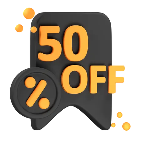 50 Percentage Off  3D Icon