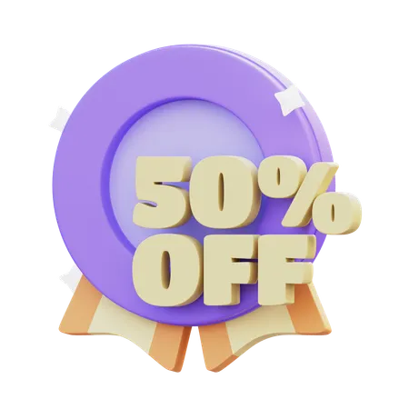 50 Percentage Off  3D Icon