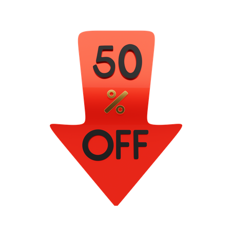 50 Percentage Off  3D Icon