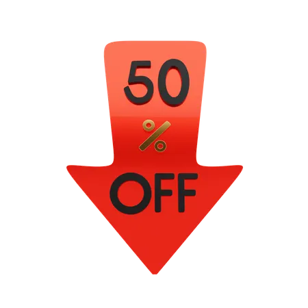 50 Percentage Off  3D Icon