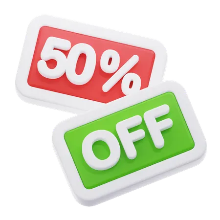 50 Percentage Off  3D Icon