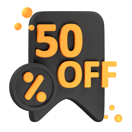 50 Percentage Off  3D Icon