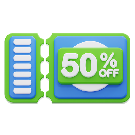 50 Percentage Off Coupon  3D Icon