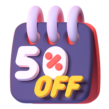 50 Percentage Off Day  3D Icon