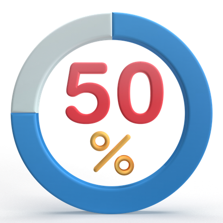 50% 진행  3D Icon