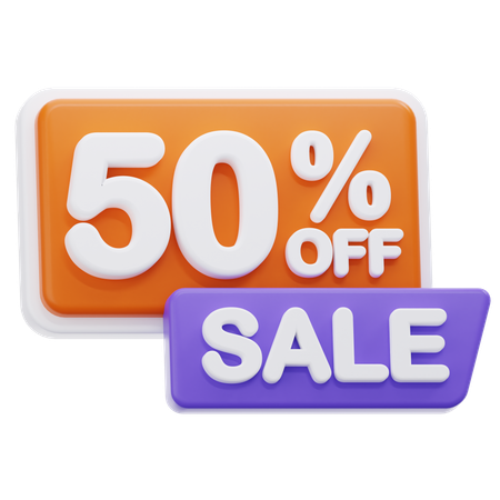 50 Percentage Sale  3D Icon