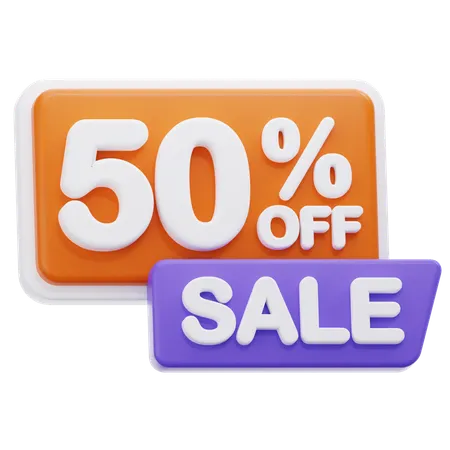 50 Percentage Sale  3D Icon