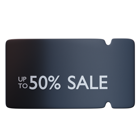 50 Percentage Voucher Discount  3D Icon