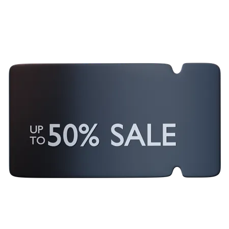 50 Percentage Voucher Discount  3D Icon