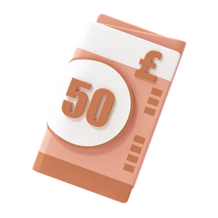 50-Pfund-Note  3D Icon