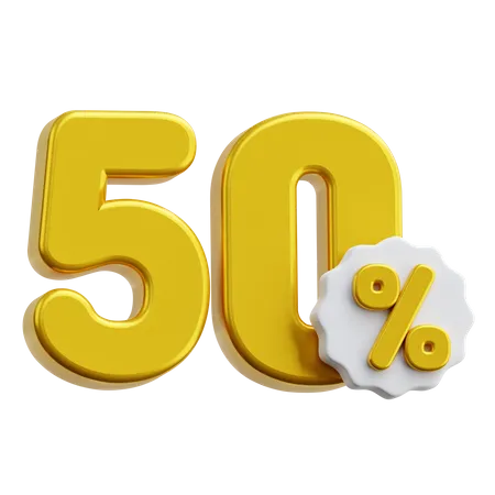 50 por ciento  3D Icon