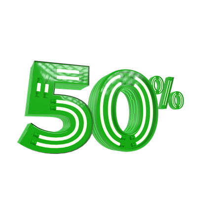 50 por ciento de descuento  3D Icon