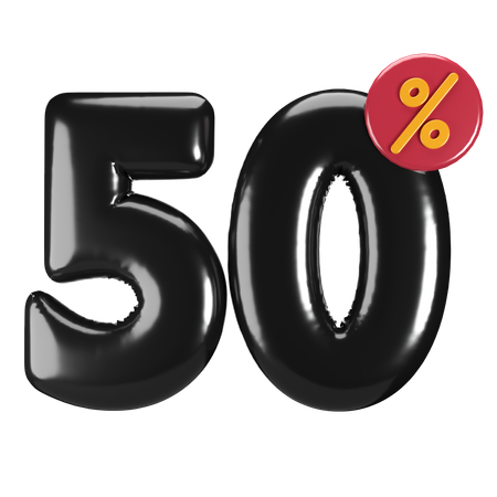 50 por ciento de descuento  3D Icon