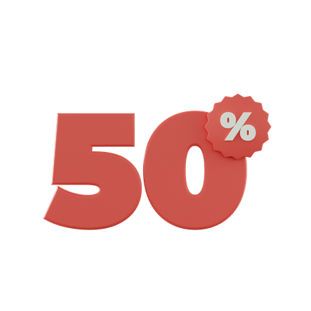 50 por ciento de descuento  3D Icon