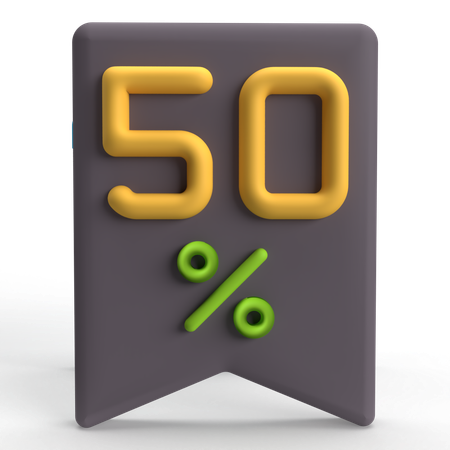 50 por cento  3D Icon