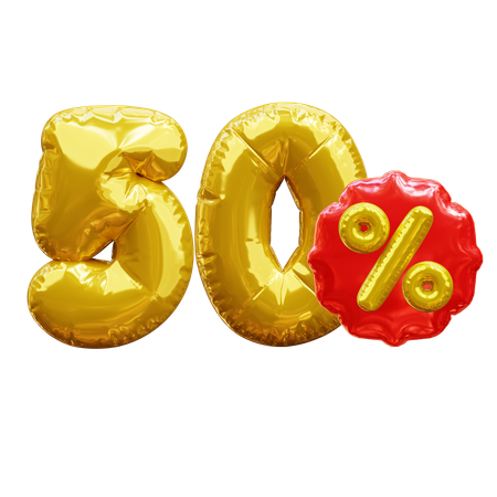 50 por cento  3D Icon