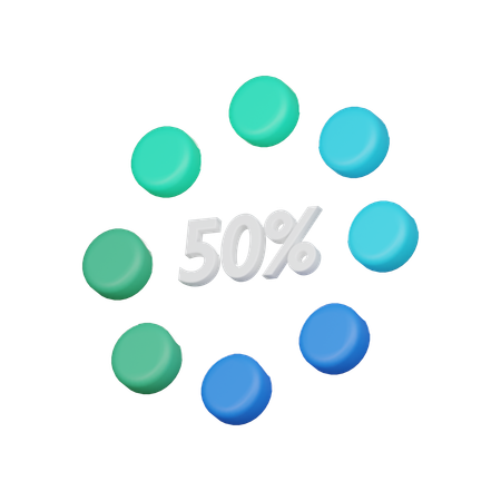 50 por cento de carregamento  3D Icon