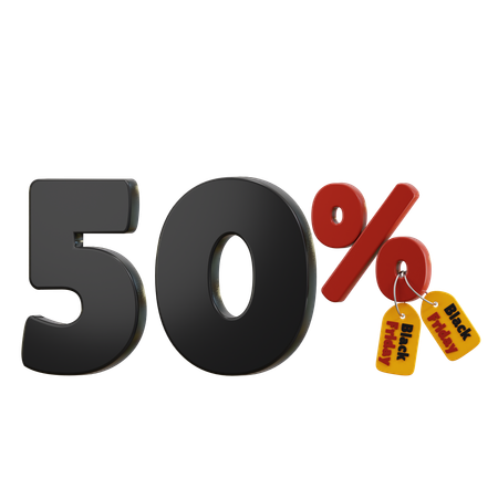 50 por cento de desconto  3D Icon