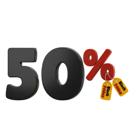 50 por cento de desconto  3D Icon