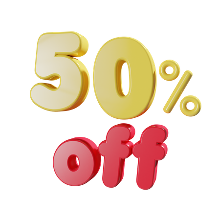 50 por cento de desconto  3D Icon