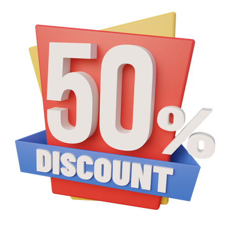 50 por cento de desconto  3D Icon