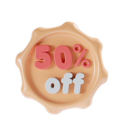 50 por cento de desconto  3D Icon