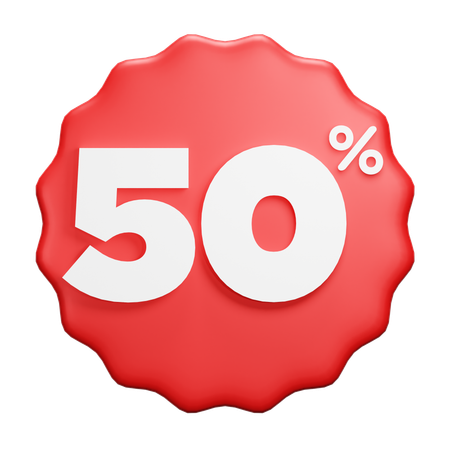 50 por ciento  3D Icon