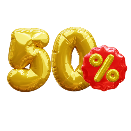 50 por ciento  3D Icon