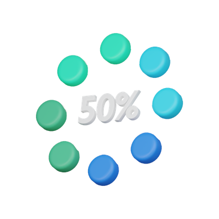 50 por ciento de carga  3D Icon