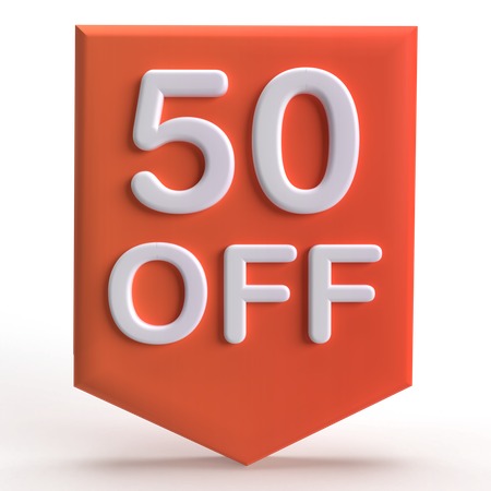 50 por ciento de descuento  3D Icon