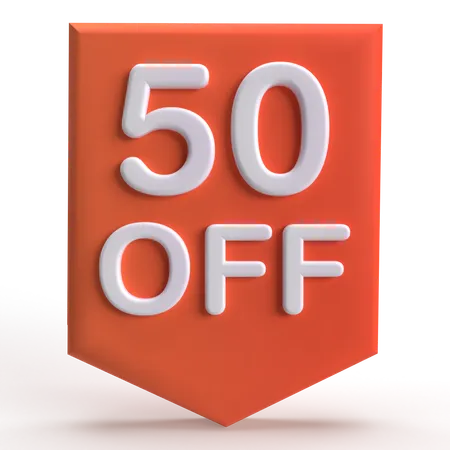 50 por ciento de descuento  3D Icon