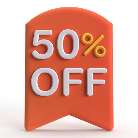 50 por ciento de descuento  3D Icon