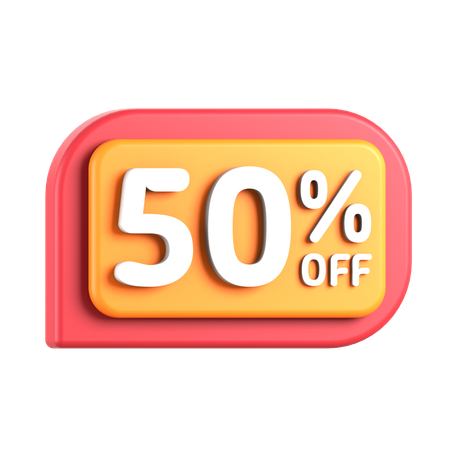 50 por ciento de descuento  3D Icon