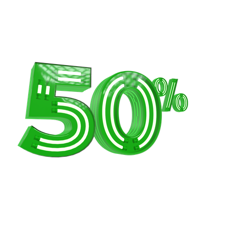 50 por ciento de descuento  3D Icon