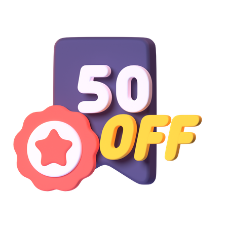 50 por ciento de descuento  3D Icon