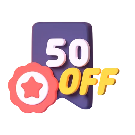 50 por ciento de descuento  3D Icon