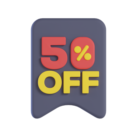 50 por ciento de descuento  3D Icon