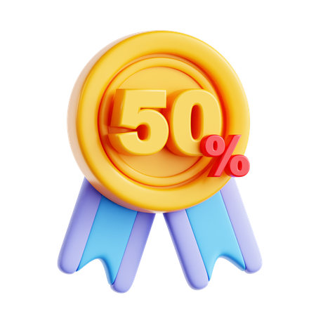 50 porcentaje  3D Icon