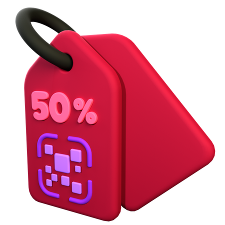 50 por ciento de descuento  3D Icon