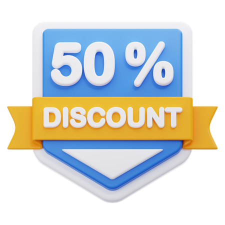 50 por ciento de descuento  3D Icon