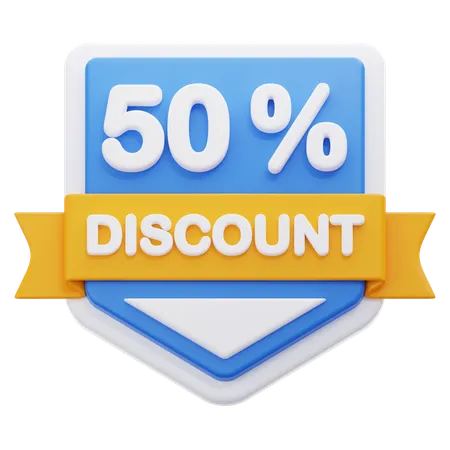 50 por ciento de descuento  3D Icon