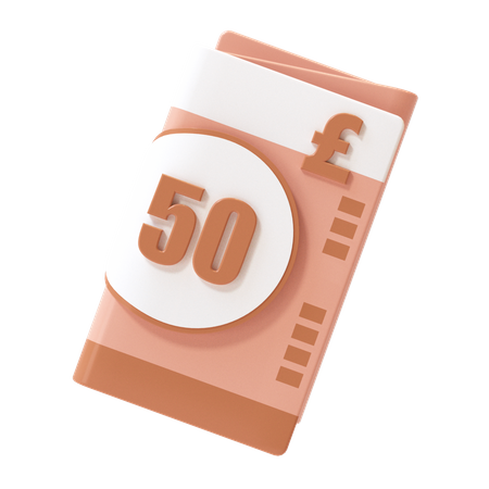 50 Pound Note  3D Icon